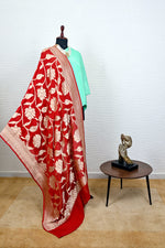 Deep Red Banarasi Georgette Dupatta