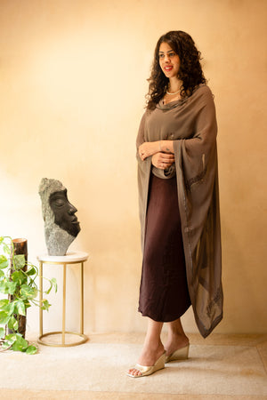 Wine maroon and grey crepe suit material