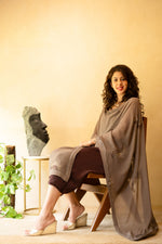 Wine maroon and grey crepe suit material