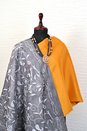 Grey Kantha Dupatta