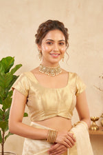 Lustrous Metallic Gold Tissue Blouse