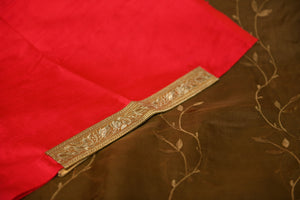 Ethereal Olive Green Soft Organza Saree with Delicate Gold Vines