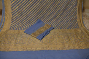 Elegant Powder Blue Leheriya Banarasi Khaddi Georgette Saree