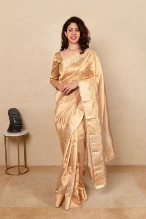Radiant Gold Kora Tissue Silk Saree