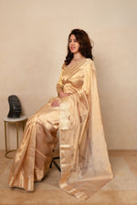 Radiant Gold Kora Tissue Silk Saree