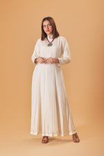 Pearl Ivory Soft Crepe Indowestern Semi Anarkali Gown