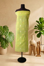 Elegant Light Green Chanderi Unstitched Dress Material