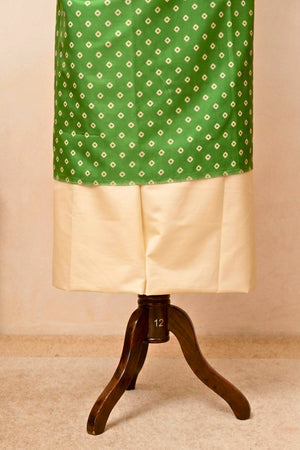 Vibrant Green Geometric Print Swiss Cotton Unstitched Dress Material