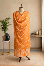 Vibrant Orange Swiss Cotton Unstitched Dress Material