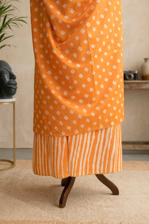 Vibrant Orange Swiss Cotton Unstitched Dress Material