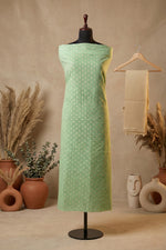 Delicate Mint Green Chanderi Unstitched Suit Set