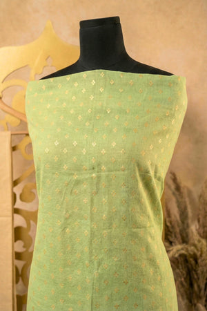 Elegant Pista Green Chanderi Unstitched Suit Set