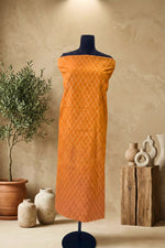 Warm Rust Orange Chanderi Unstitched Dress Material