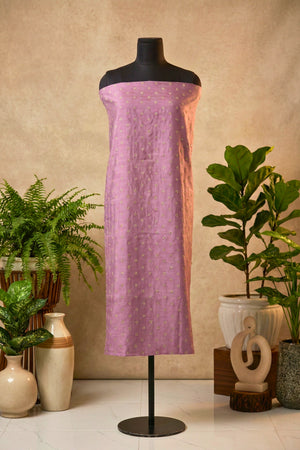Elegant Mauve Pink Chanderi Silk Unstitched Suit Set