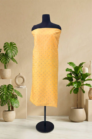 Cheerful Yellow Chanderi Unstitched Suit Set