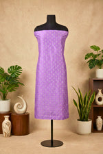 Elegant Lilac Chanderi Unstitched Suit Set