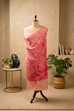 Abstract Watercolor Pink Swiss Cotton Unstitched Dress Material