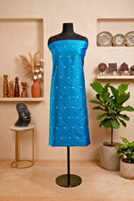 Vibrant Turquoise Silk Unstitched Suit Material