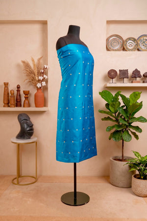 Vibrant Turquoise Silk Unstitched Suit Material