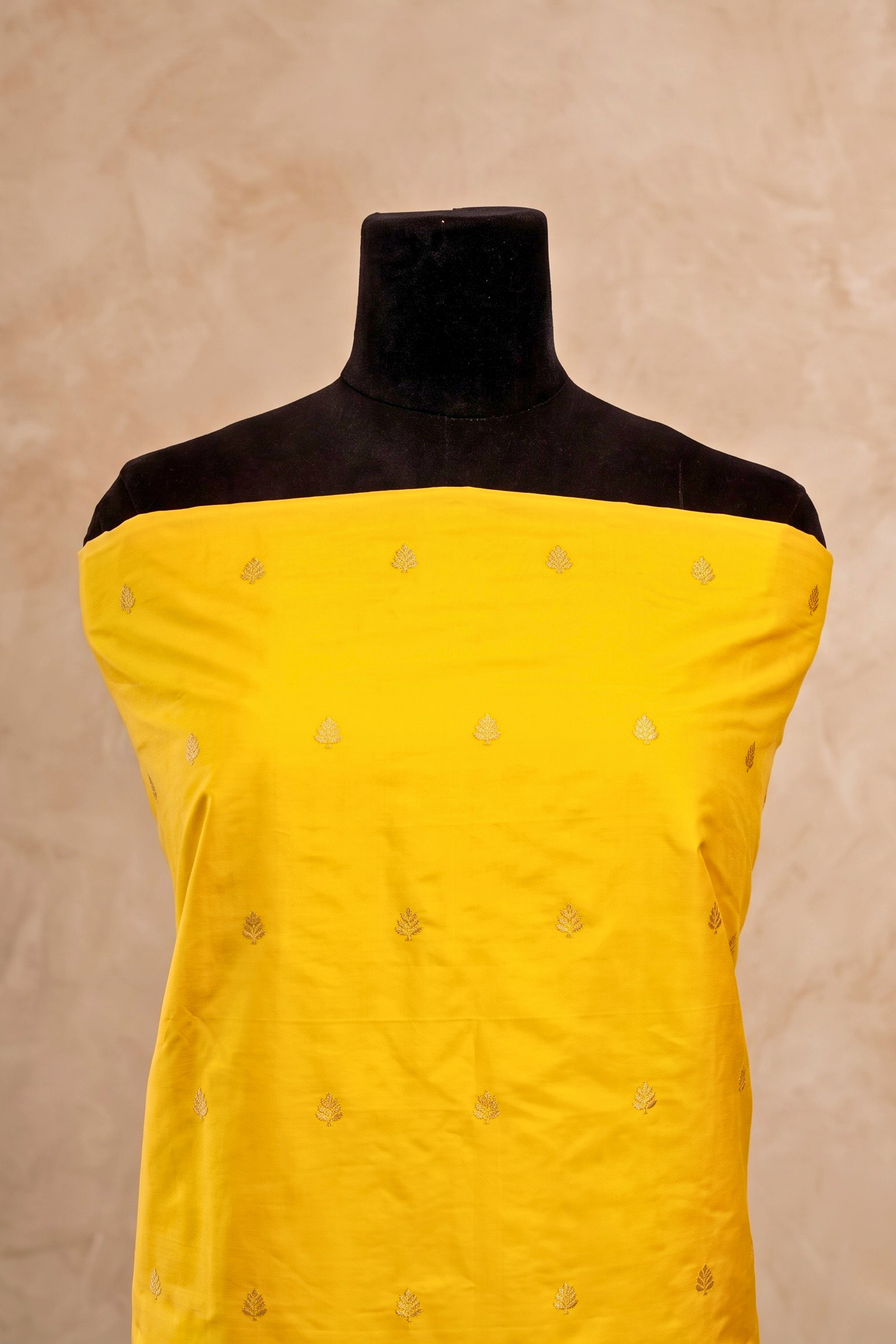 Radiant Yellow Silk Unstitched Suit Material