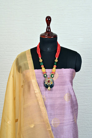 Lavender Banarasi silk suit