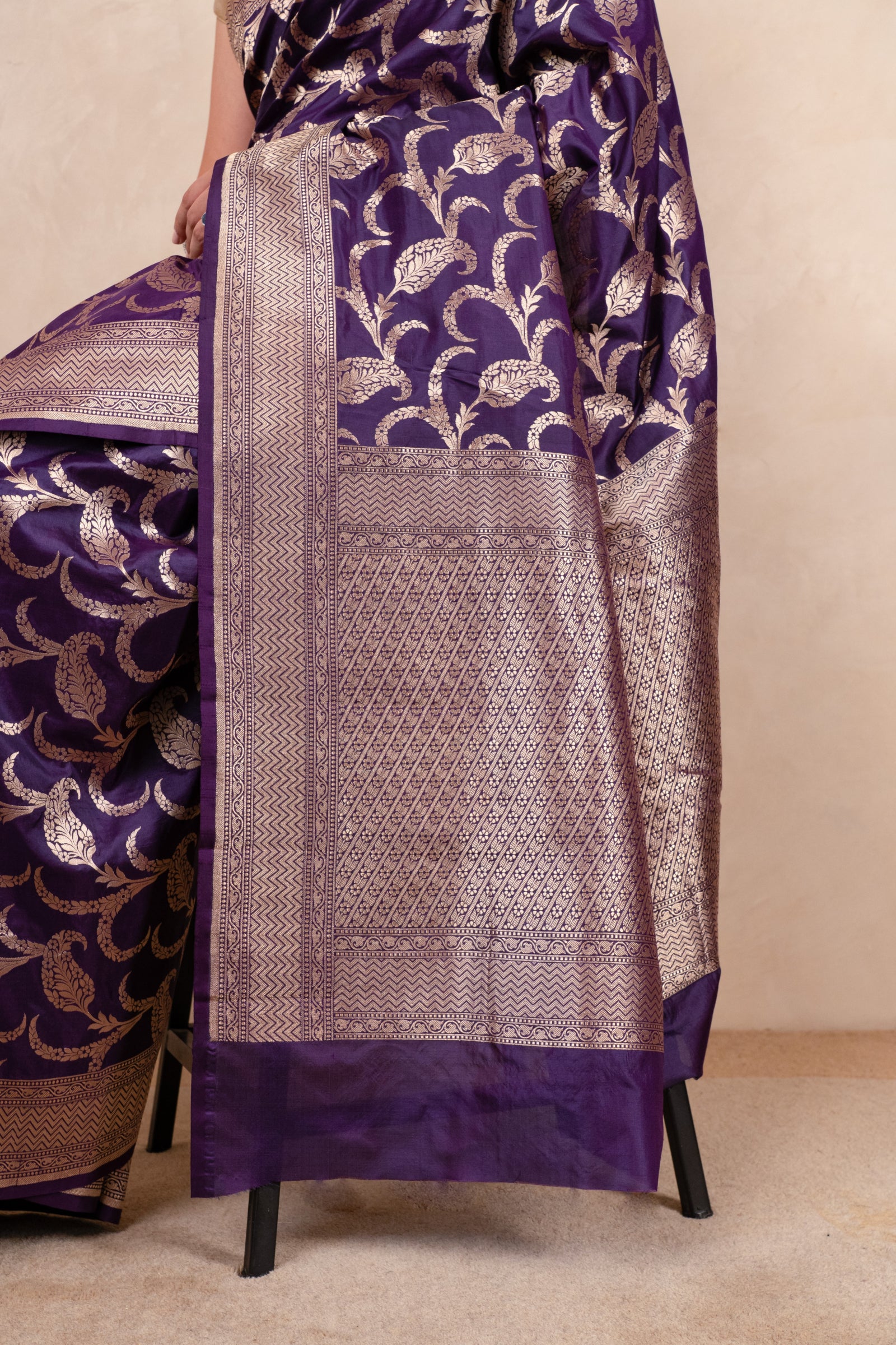 Baigani katan silk saree