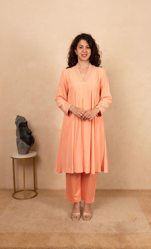 Peach crepe kurta and pant