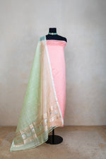 Peach and mint green silk suit set