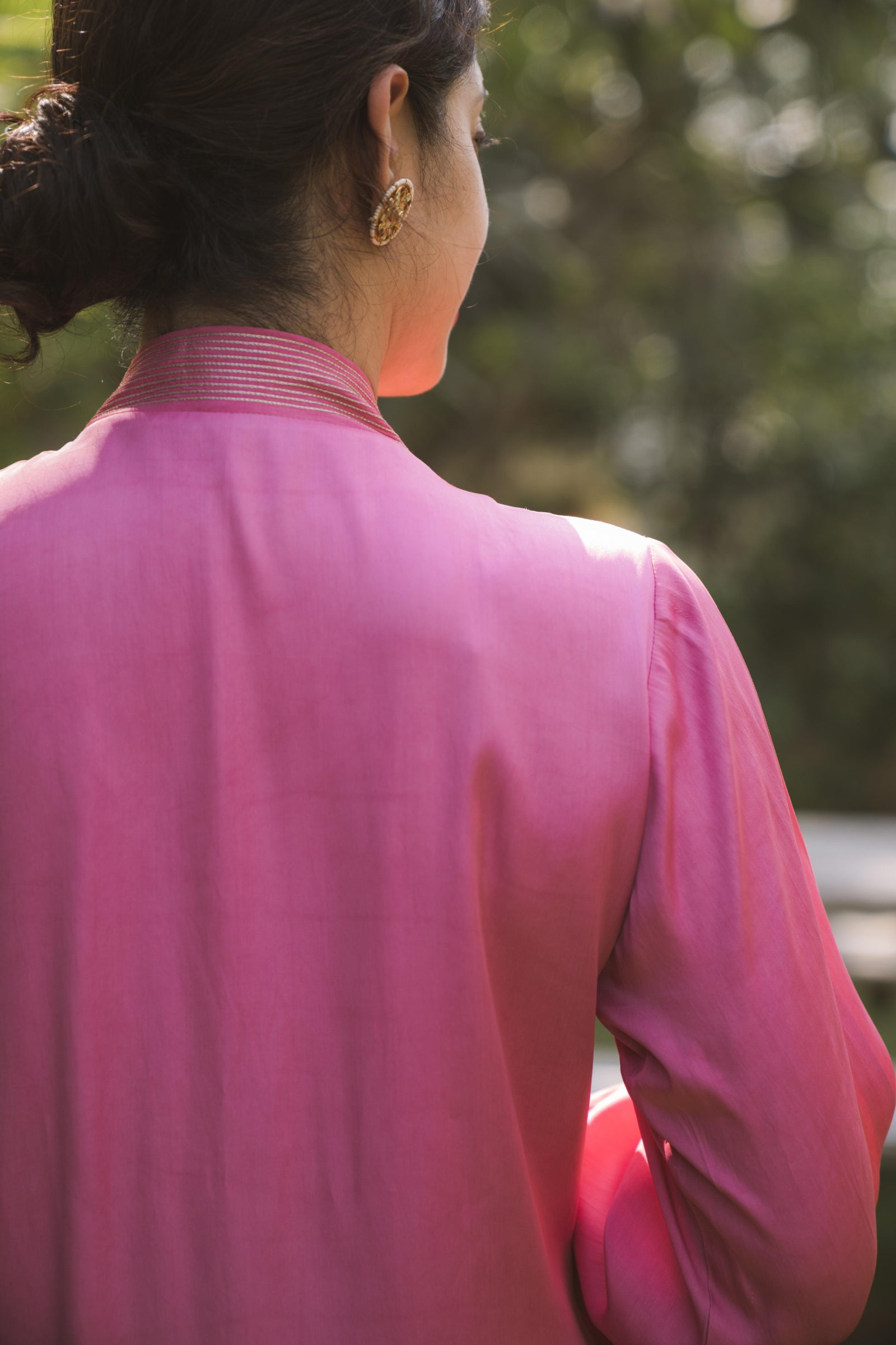 Pink Crepe Anarkali Suit With Pant