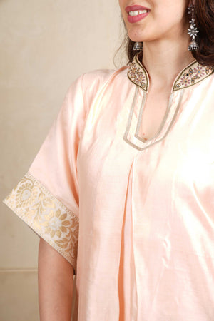 Peach silk top