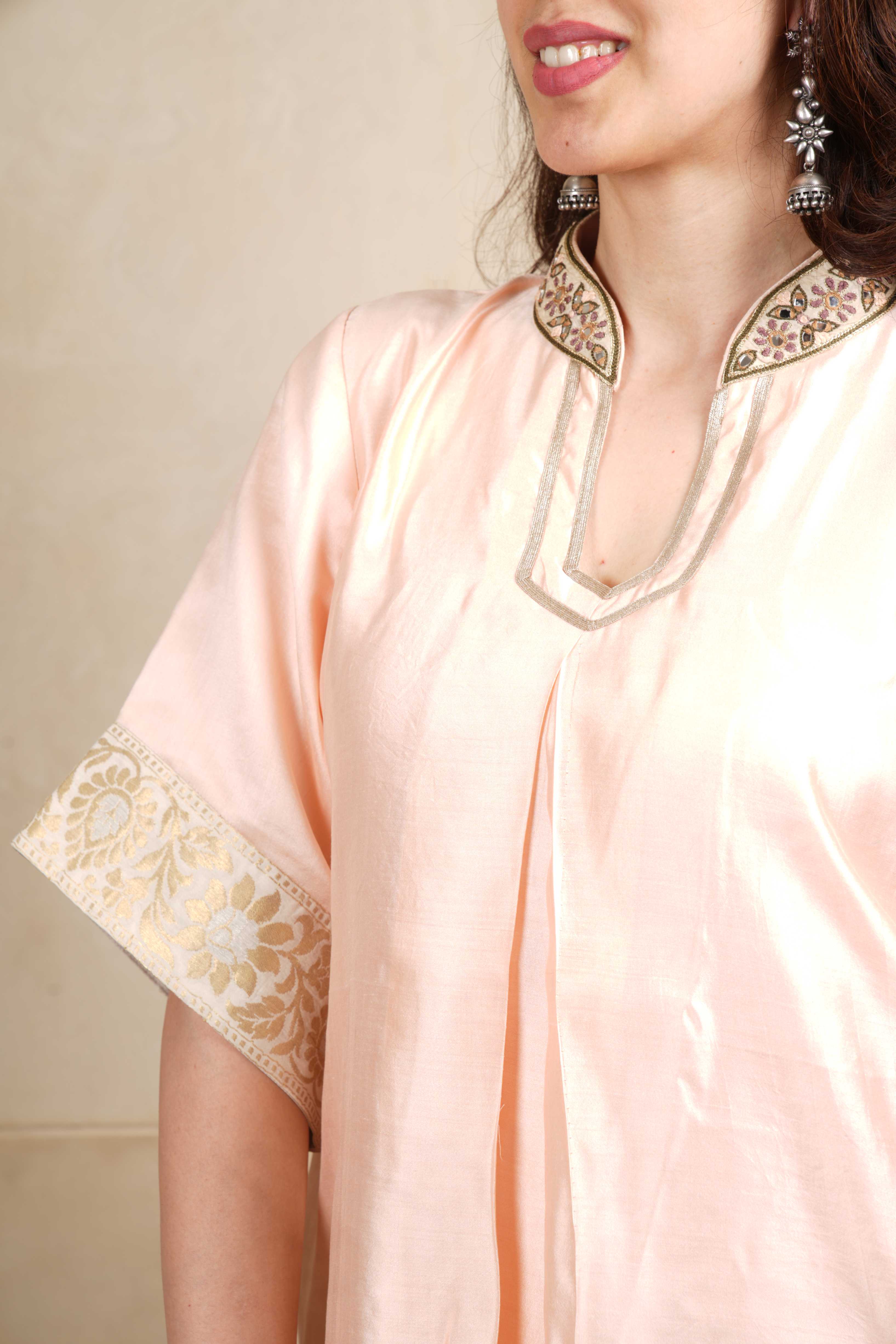 Peach silk top