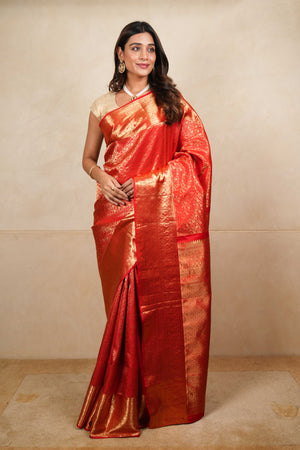 Red kanjeevaram silk saree