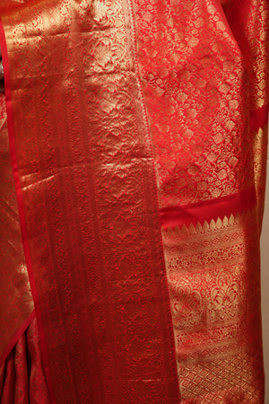 Red kanjeevaram silk saree