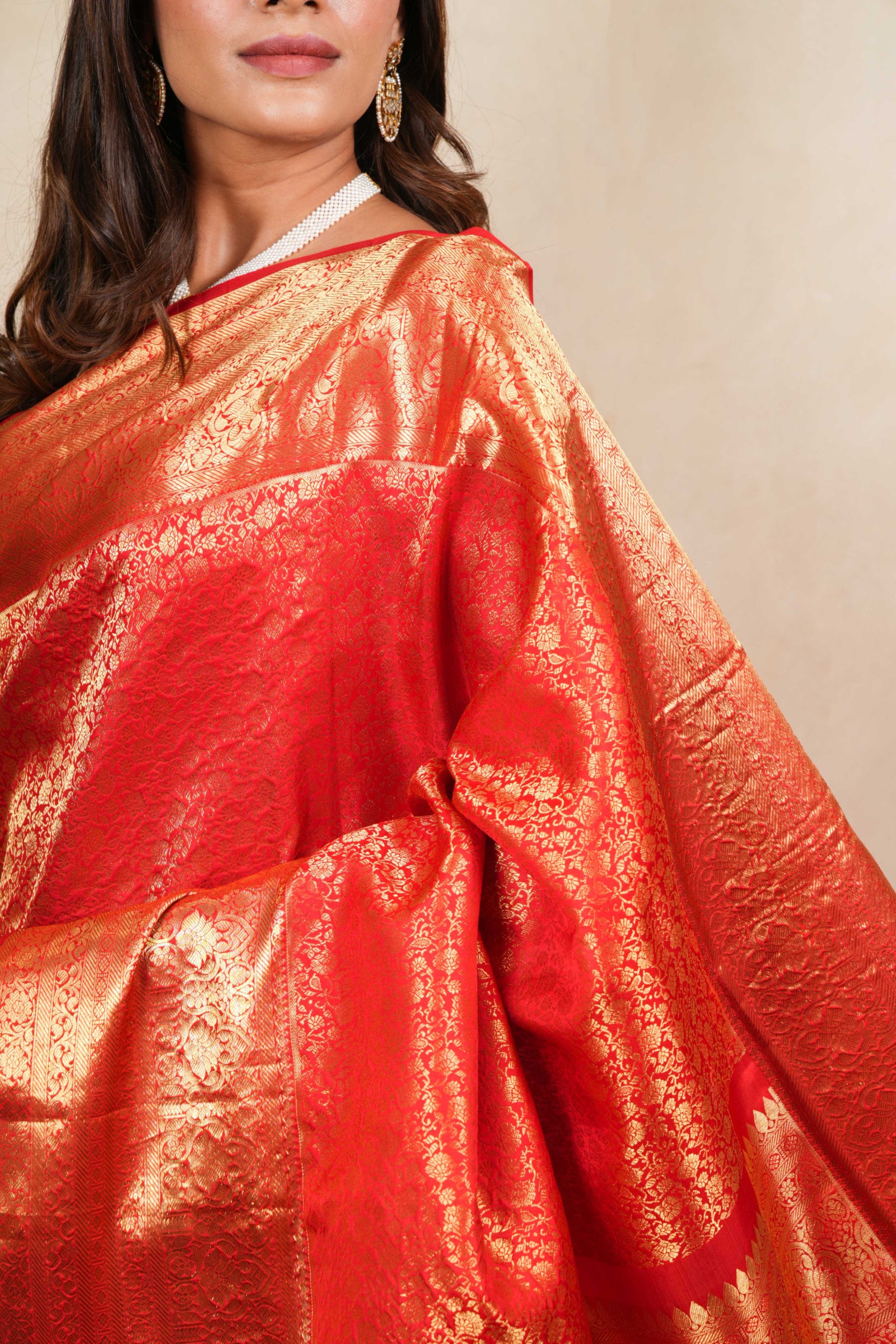 Red kanjeevaram silk saree