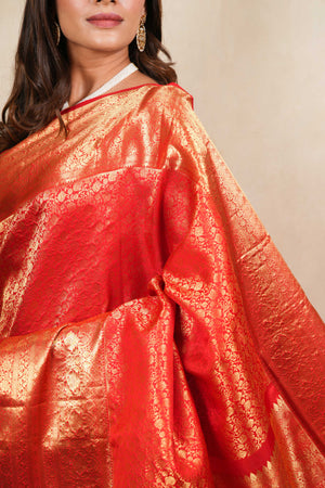Red kanjeevaram silk saree