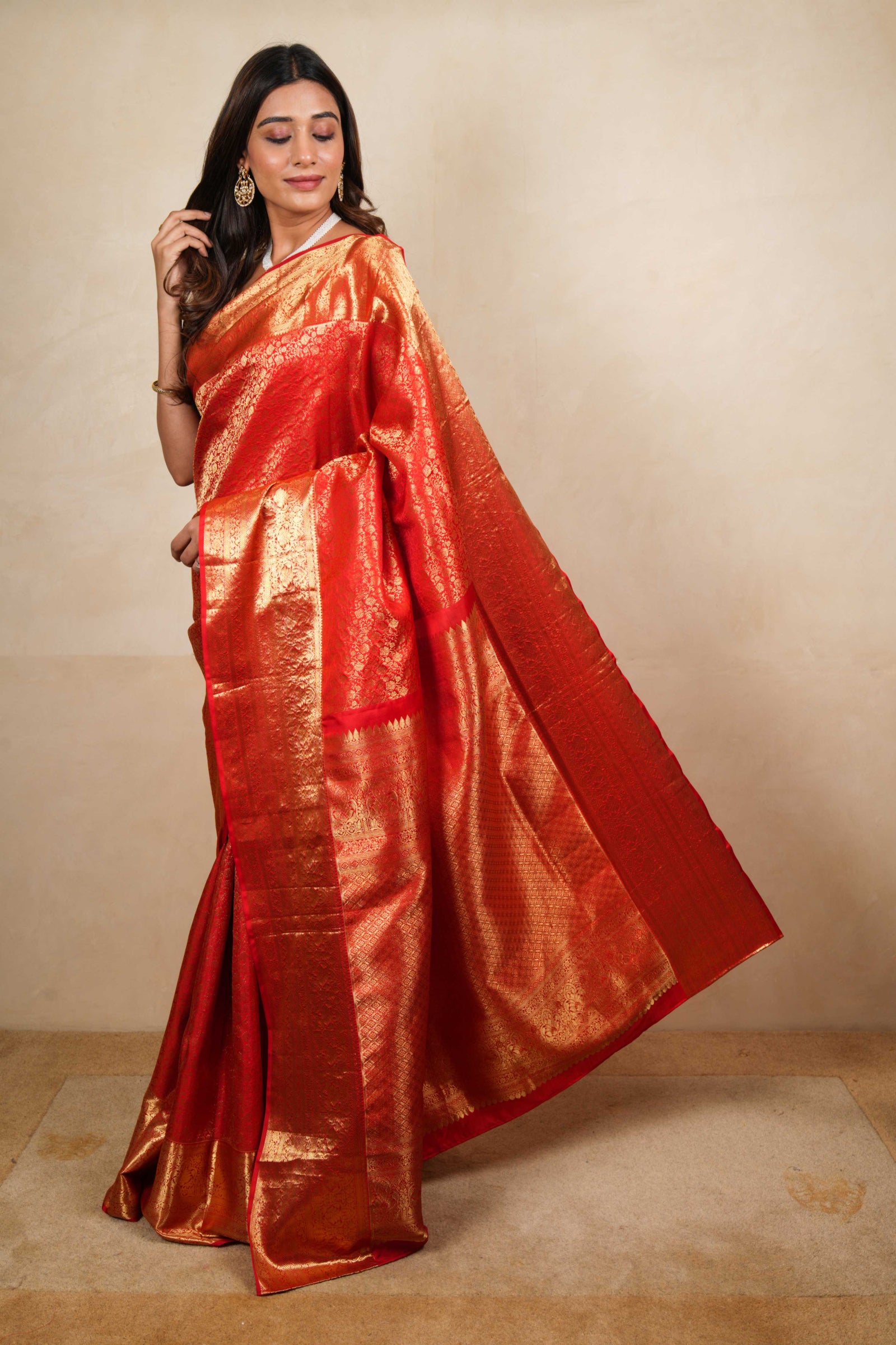 Red kanjeevaram silk saree