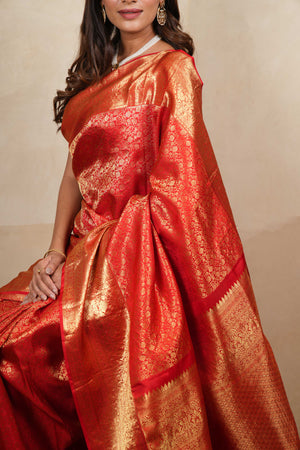 Red kanjeevaram silk saree