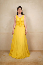 Yellow chiffon dress