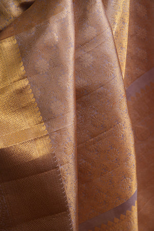 Heritage lilac and gold kanjeevaram silk saree