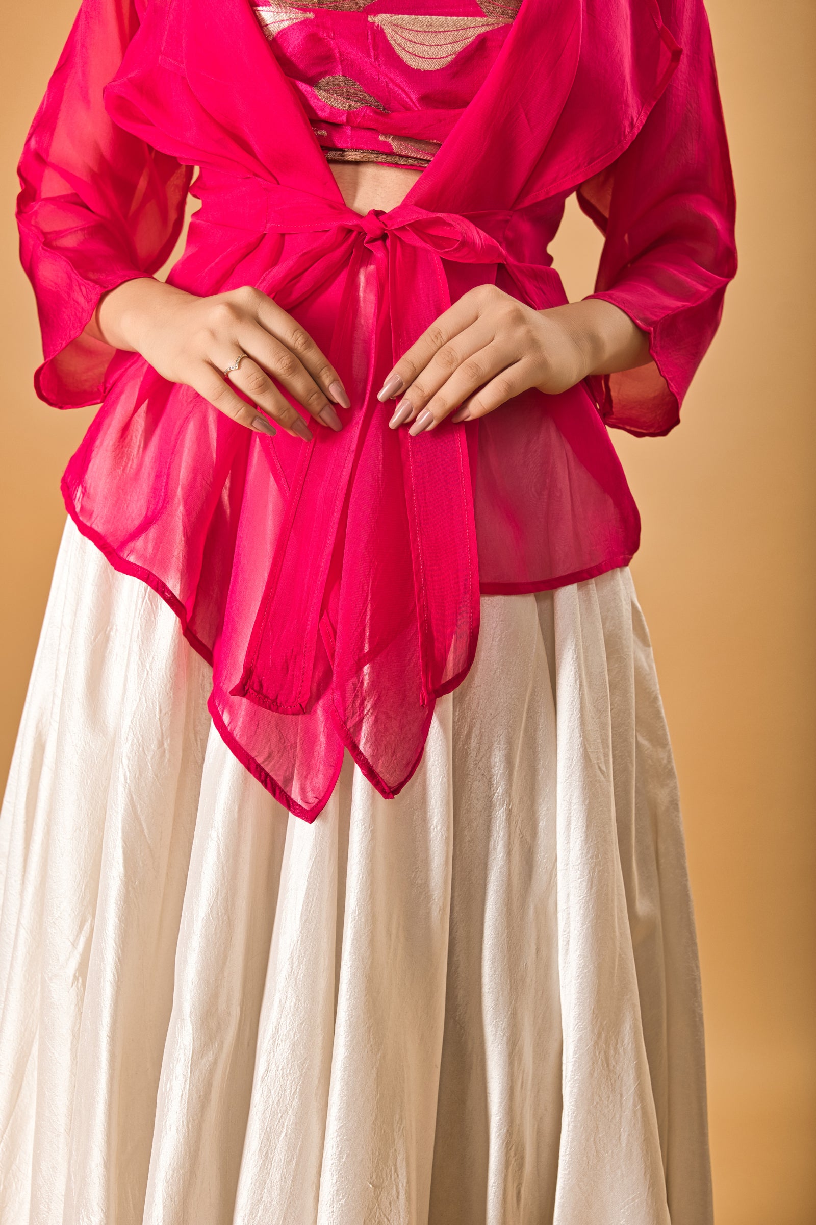 Pink Soft Organza Shrug
