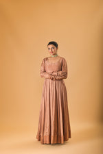 Wide ghera Chikoo brown Anarkali