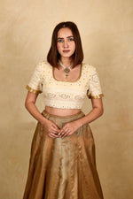 Off white chikankari blouse