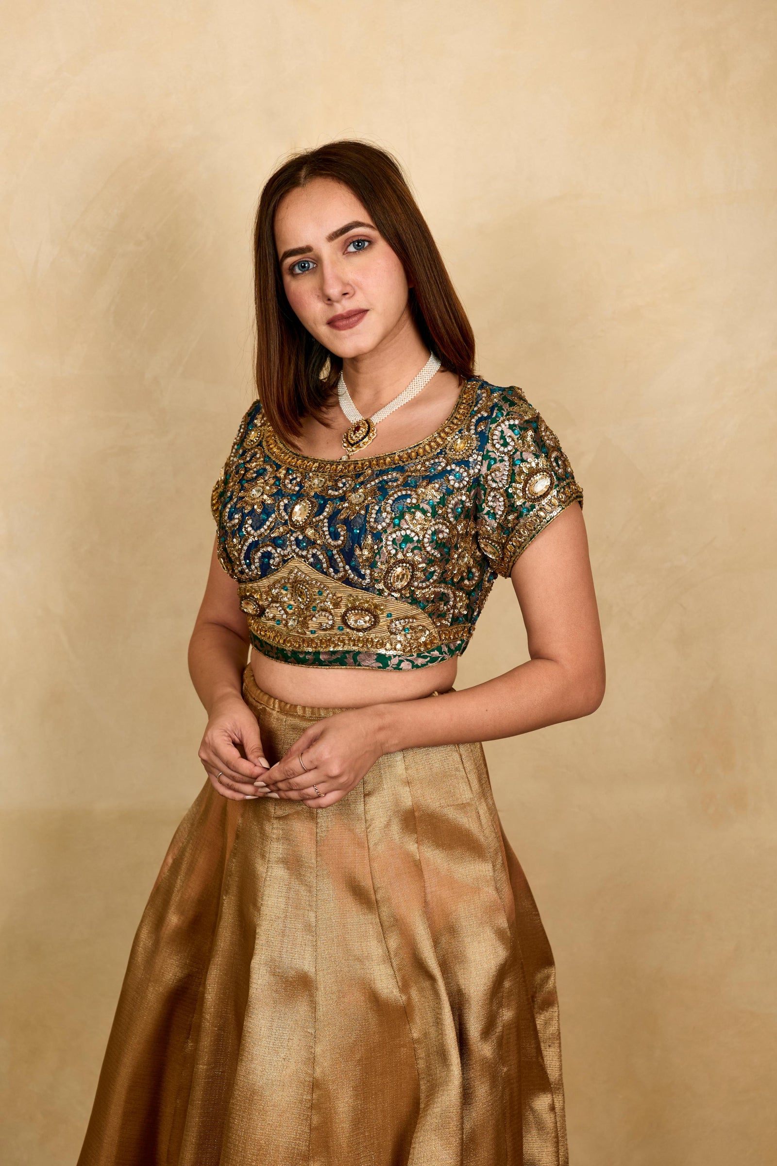 Peacock Upada silk blouse