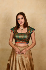 Multi coloured Bandhni weave silk blouse