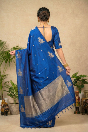 Royal Blue Soft Silk Saree