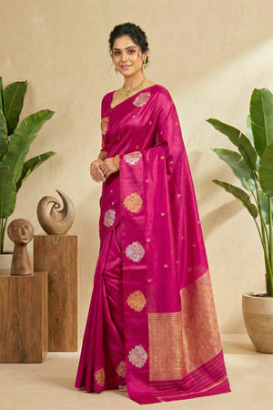 Vibrant Magenta Soft Silk Saree