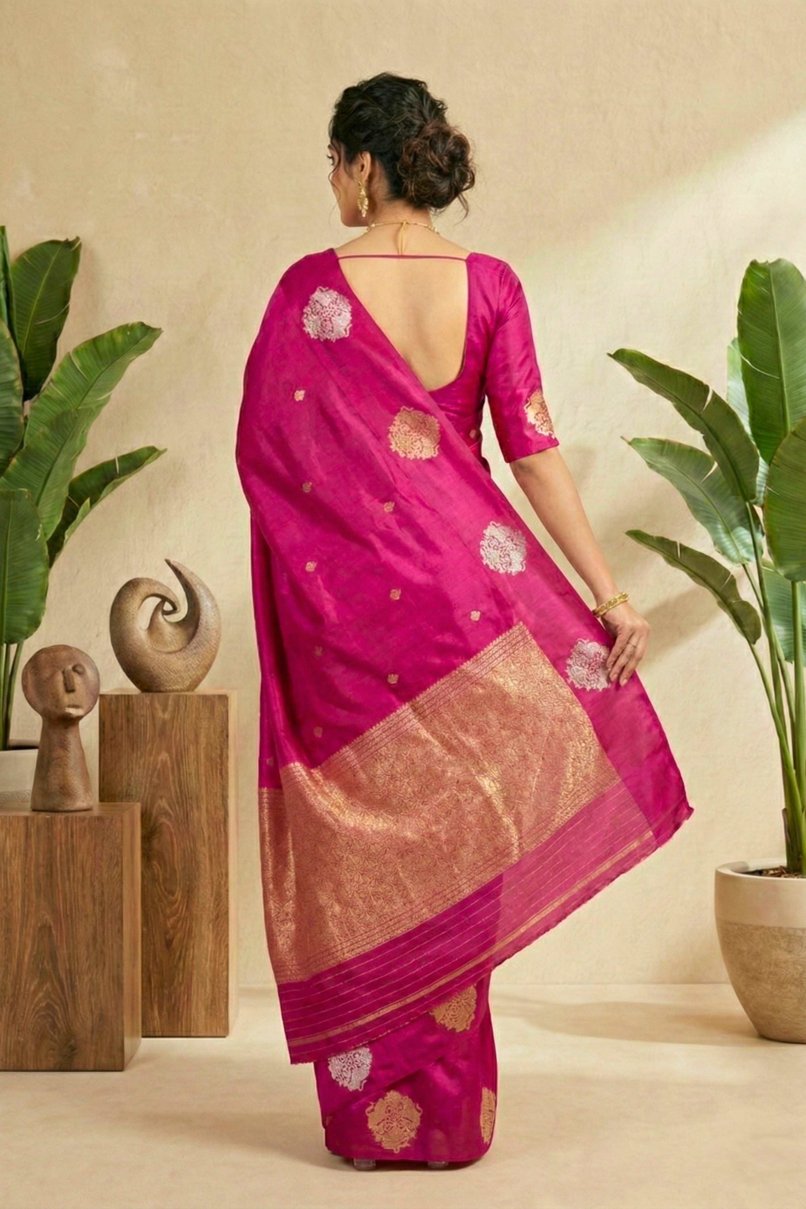 Vibrant Magenta Soft Silk Saree