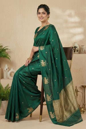 Emerald Green Soft Silk Saree
