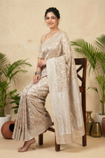 Champagne Beige Georgette Tissue Saree