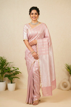 Dusty Rose Moonga Silk Saree